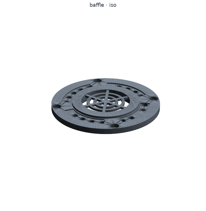 Baffle, 3D render