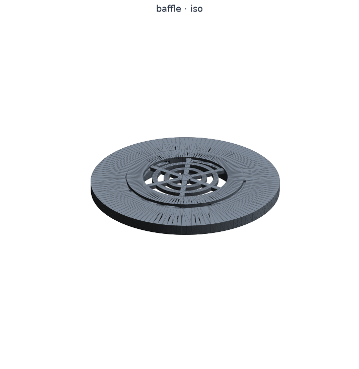 Baffle, 3D render