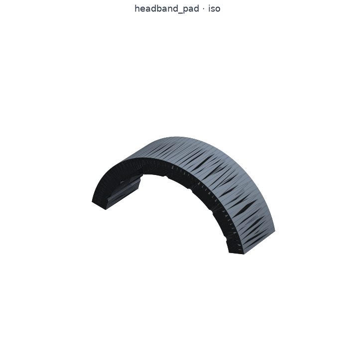 Headband pad, 3D render